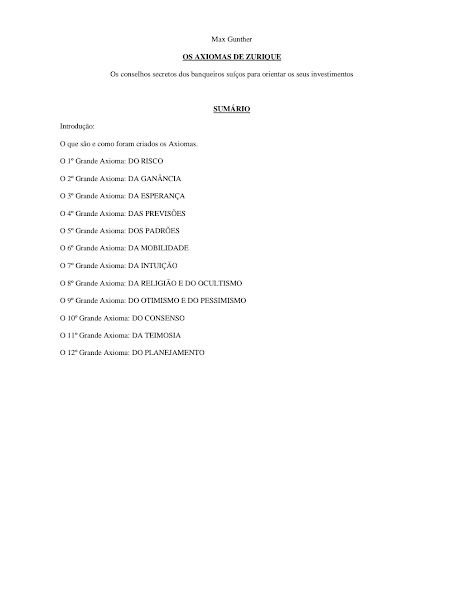 AXIOMAS DE ZURIQUE-RECORD