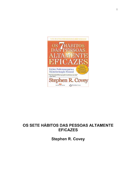 10 - Livro - Os 7 Hábitos das Pessoas Altamente Eficazes