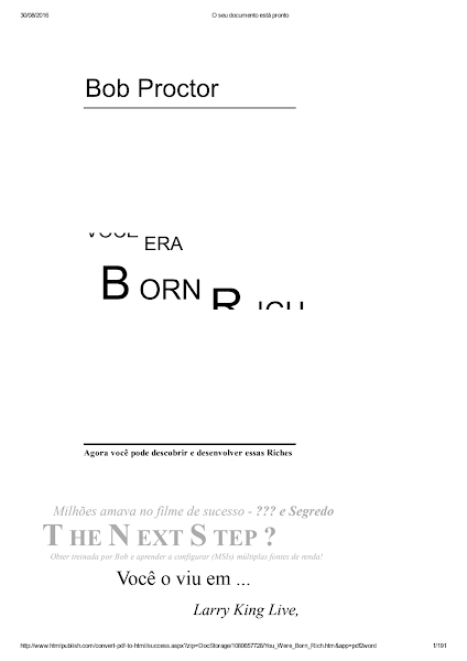 (You Were Born Rich) Bob Proctor - Você Nasceu Rico-LifeSuccess Productions 8900