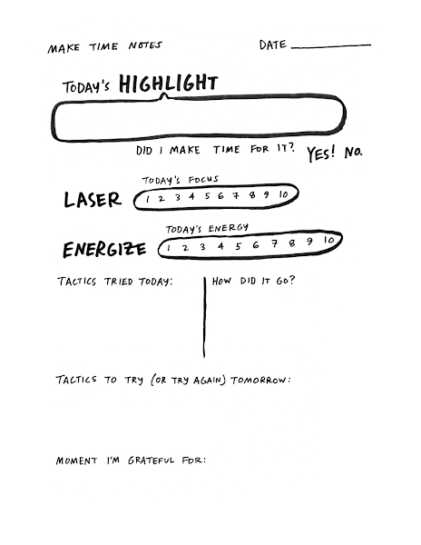 Make Time Notes hand drawn